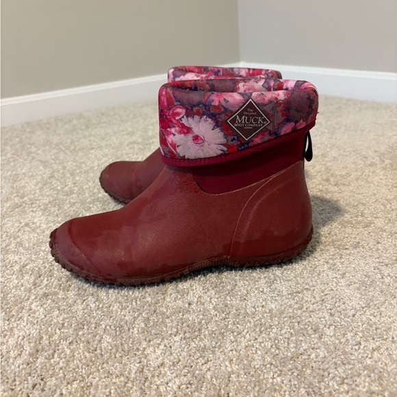 Muck Boot Women's Muckster II Mid Red/Blossom size 8 - Picture 4 of 5